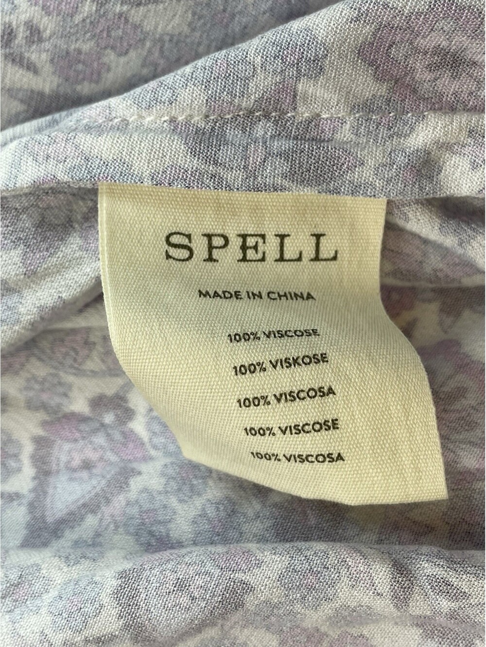 Spell & The Gypsy Sienna Halter Maxi Dress M Lilac Mixed Print Viscose Boho - Picture 7 of 8